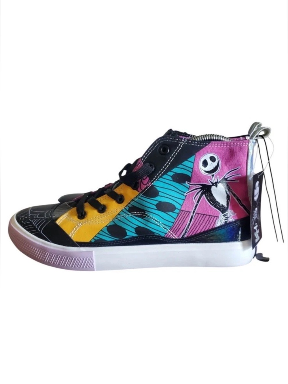 Nightmare Before Christmas Colorful Graphic High-Top Sneakers NWT Size 6 - Picture 7 of 11